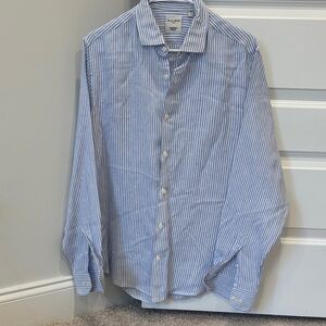 Striped Blue and White Button-Down Shirt